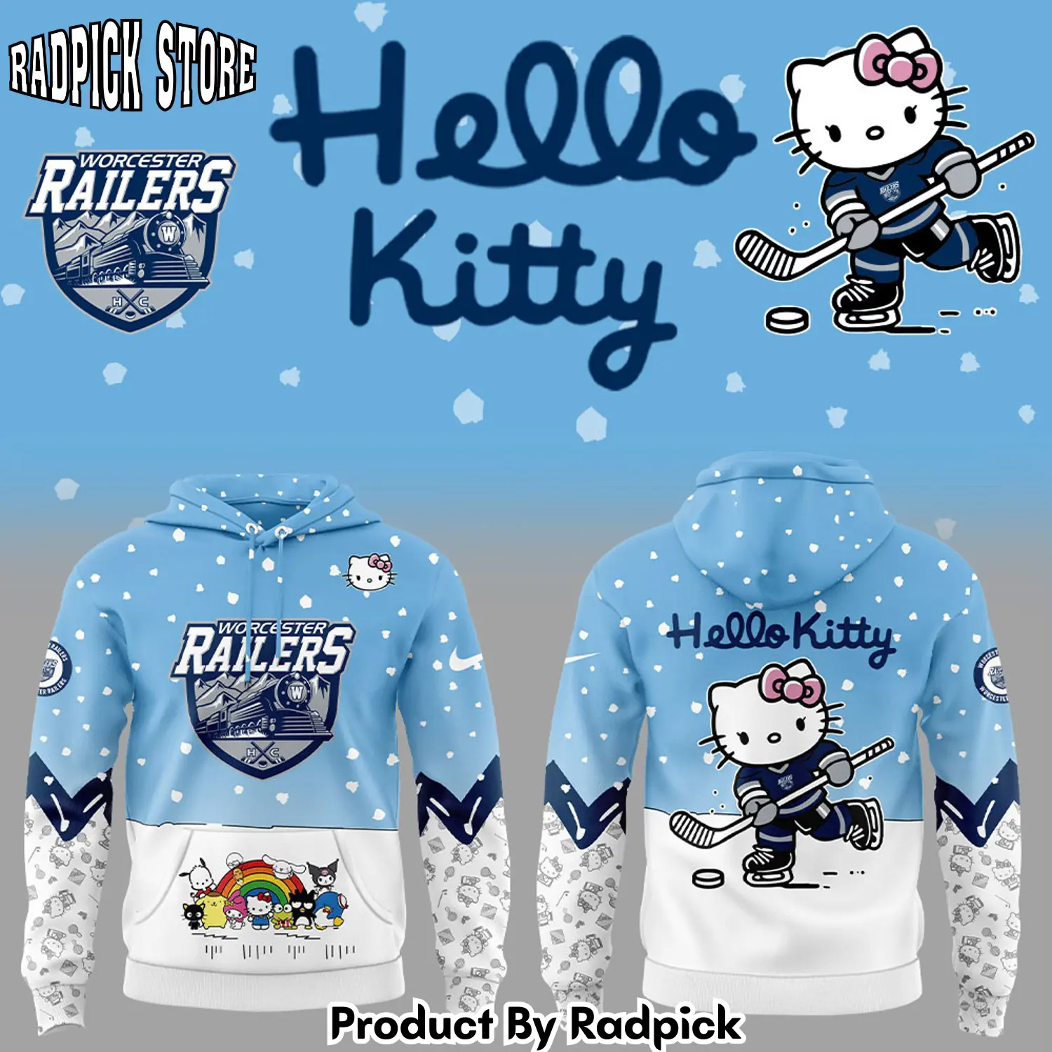 Worcester railers x hello kitty 3d hoodie v2 rp2916